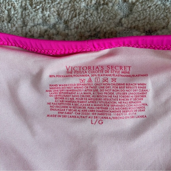 Victoria’s Secret The Itsy Hot Pink Bikini Bottoms Cut Out Sides Mid Rise: Large - Picture 5 of 7